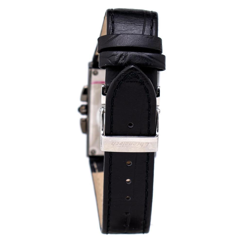 Chronotech Black Leather Dress Watch