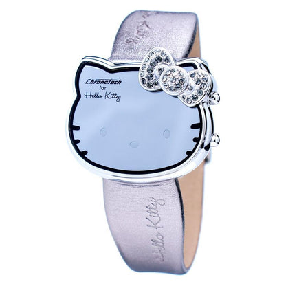 Chronotech Silver Leather Digital Watch