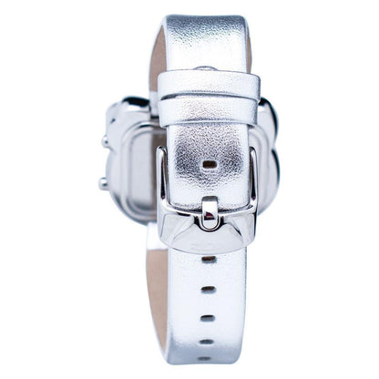 Chronotech Silver Leather Digital Watch