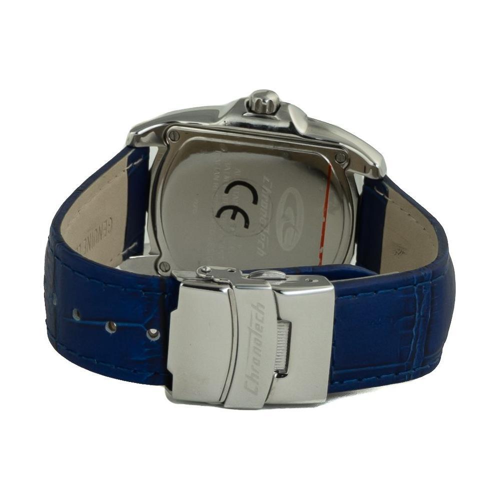 Chronotech Blue Leather Dress Watch