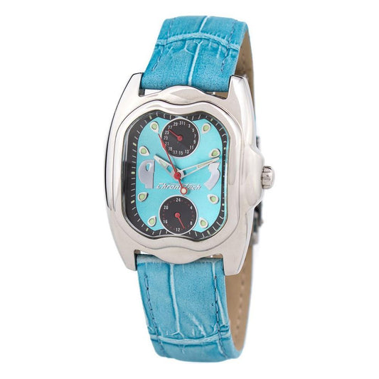 Chronotech Blue Leather Dress Watch