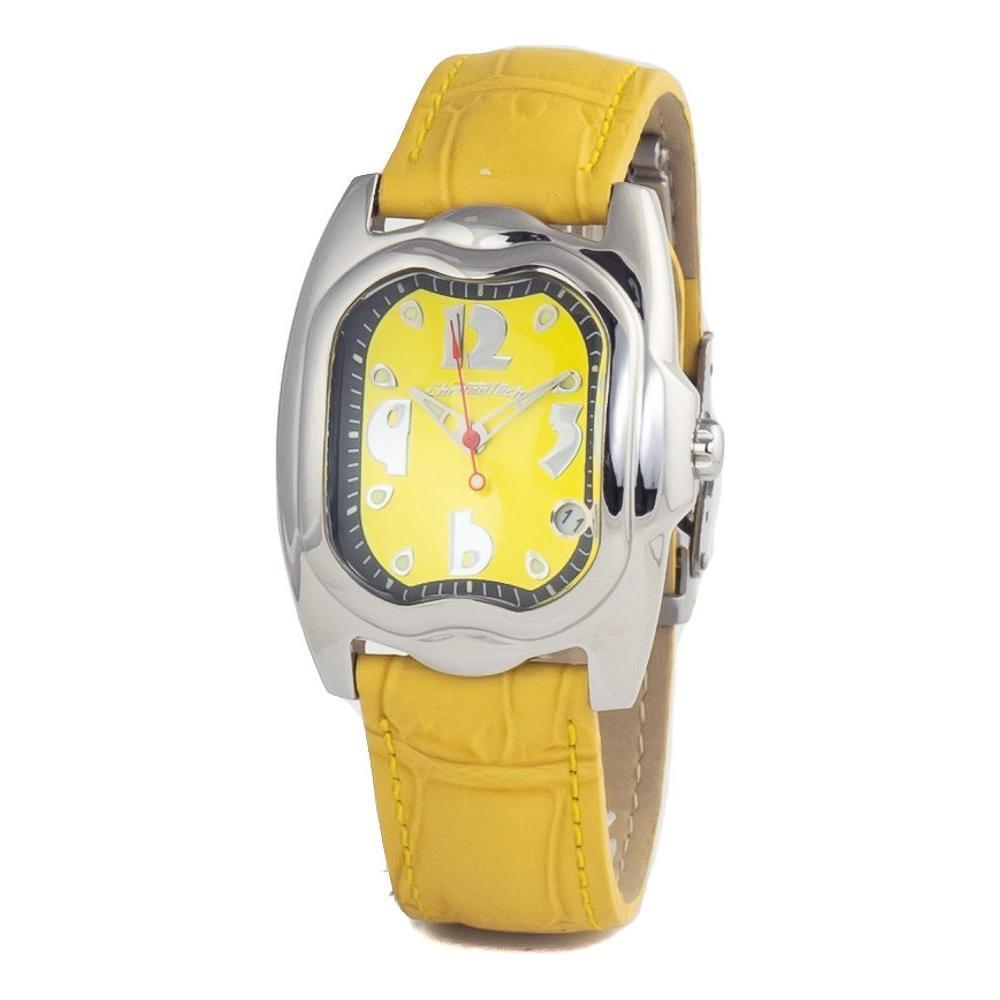 Chronotech Yellow Leather Dress Watch