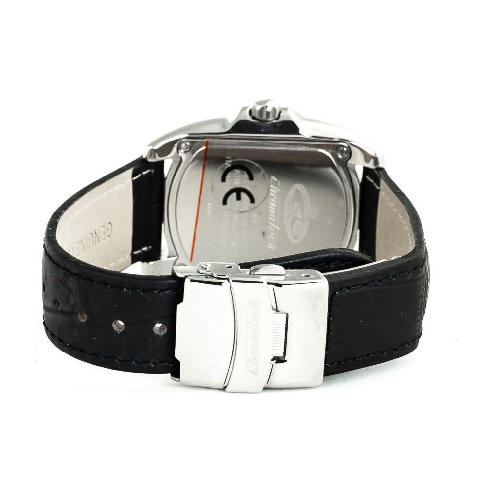 Chronotech Black Leather Watch