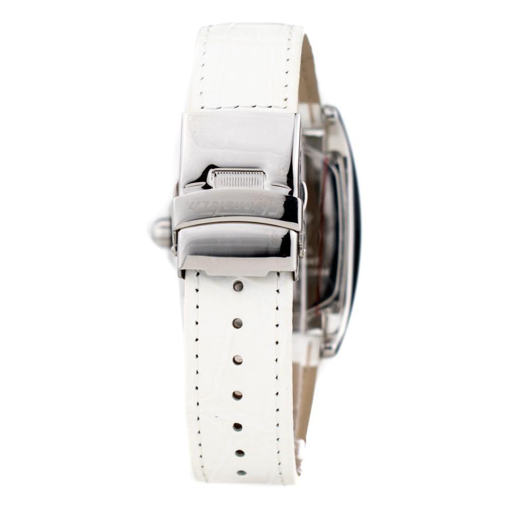 Chronotech White Leather Dress Watch