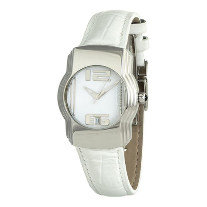 Chronotech White Leather Dress Watch