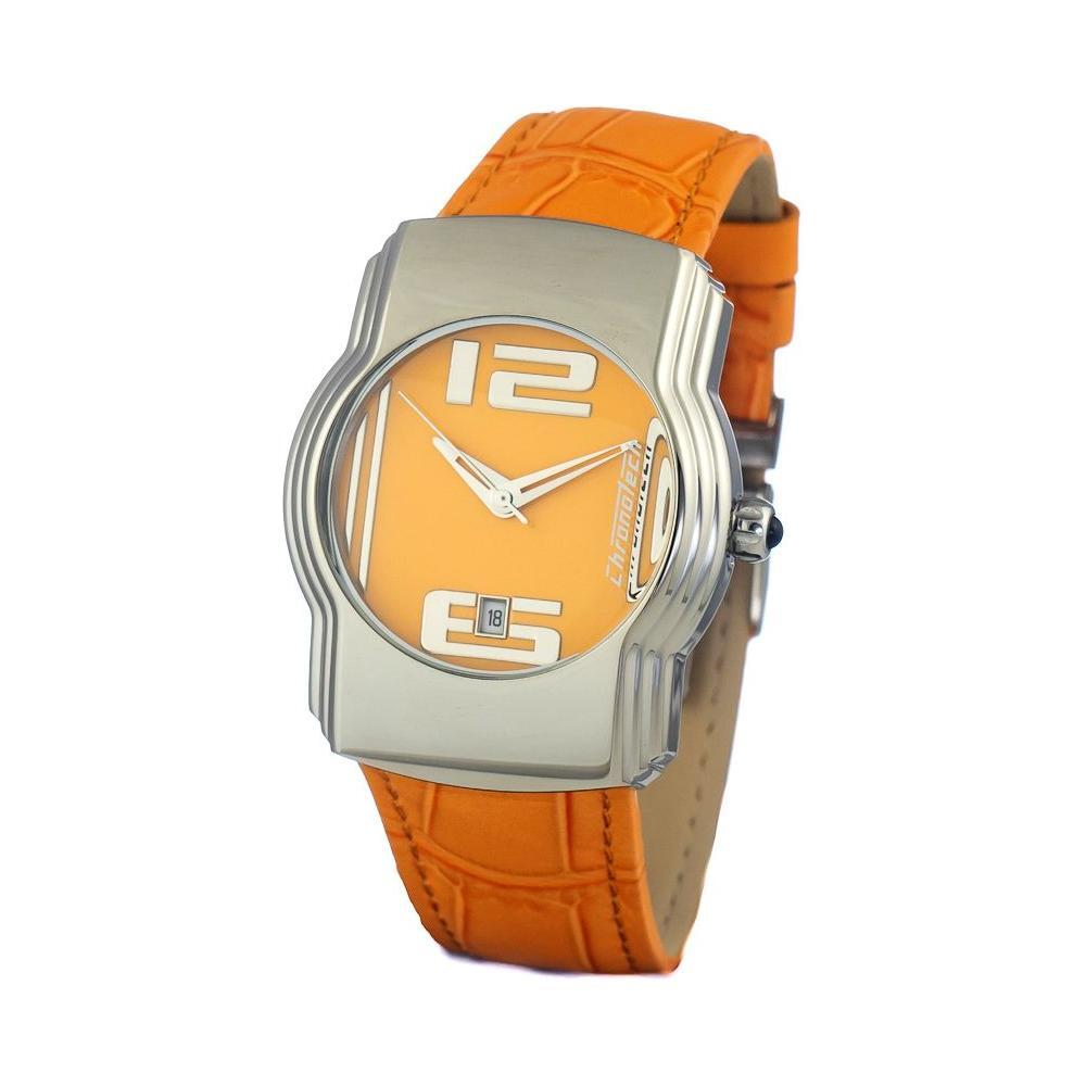 Chronotech Orange Leather Dress Watch