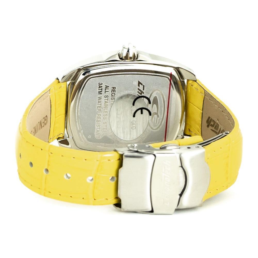 Chronotech Yellow Leather Dress Watch