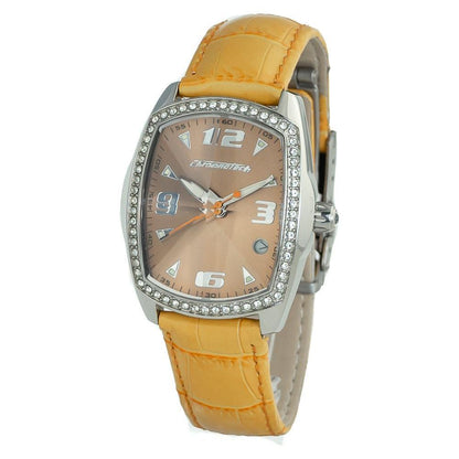 Chronotech Orange Leather Dress Watch