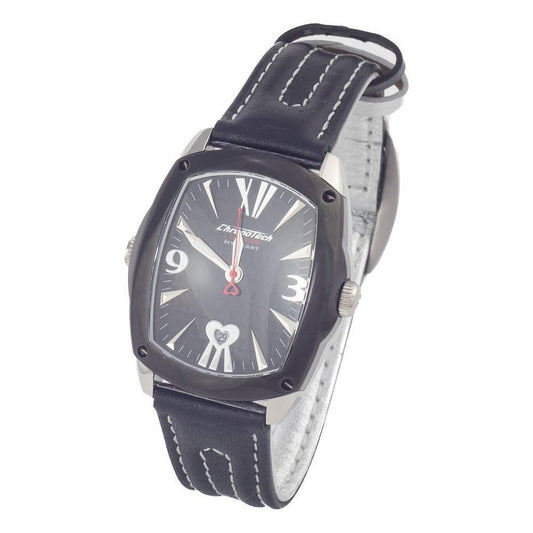 Chronotech Black Leather Watch CHCT7696L12AC
