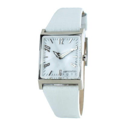 Chronotech White Leather Dress Watch