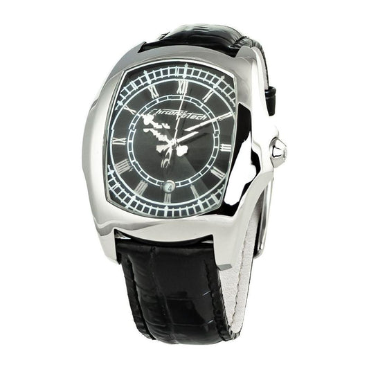 Chronotech Black Leather Watch CHCT7896M92AC