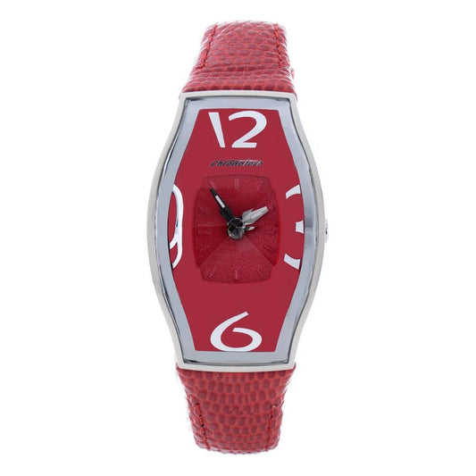 Chronotech Red Leather Dress Watch
