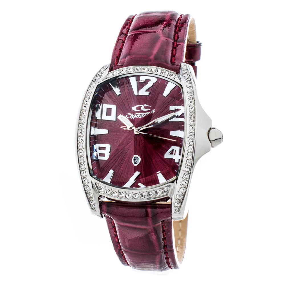 Chronotech Red Leather Dress Watch
