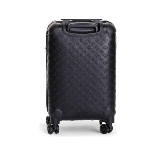 Guess black polyethylene women's suitcase, Fall/Winter collection, 100% polyurethane, sturdy luggage on wheels.