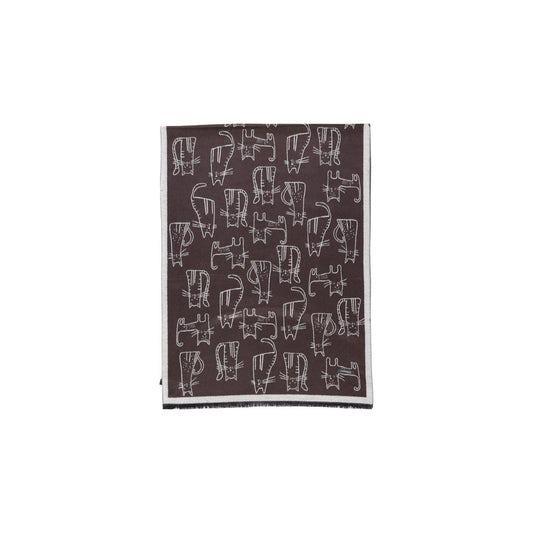 Sandro Ferrone Brown Viscose Scarf Sandro Ferrone Dark Slate Gray