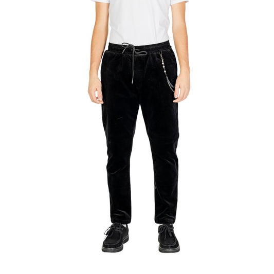 Gianni Lupo Black Cotton Casual Pants