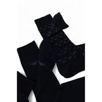 Emporio Armani Underwear Blue Cotton Sock set of three for men, showcasing stylish design and luxury quality.