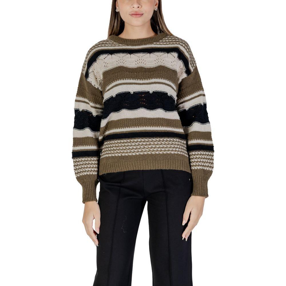 ICHI Green Recycled Polyester Sweater IC-15692200149-IT38|XS