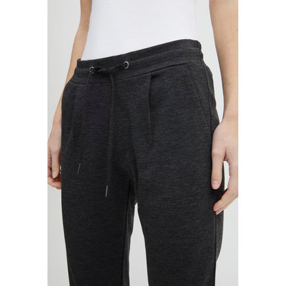 ICHI Gray Polyester Casual Pants