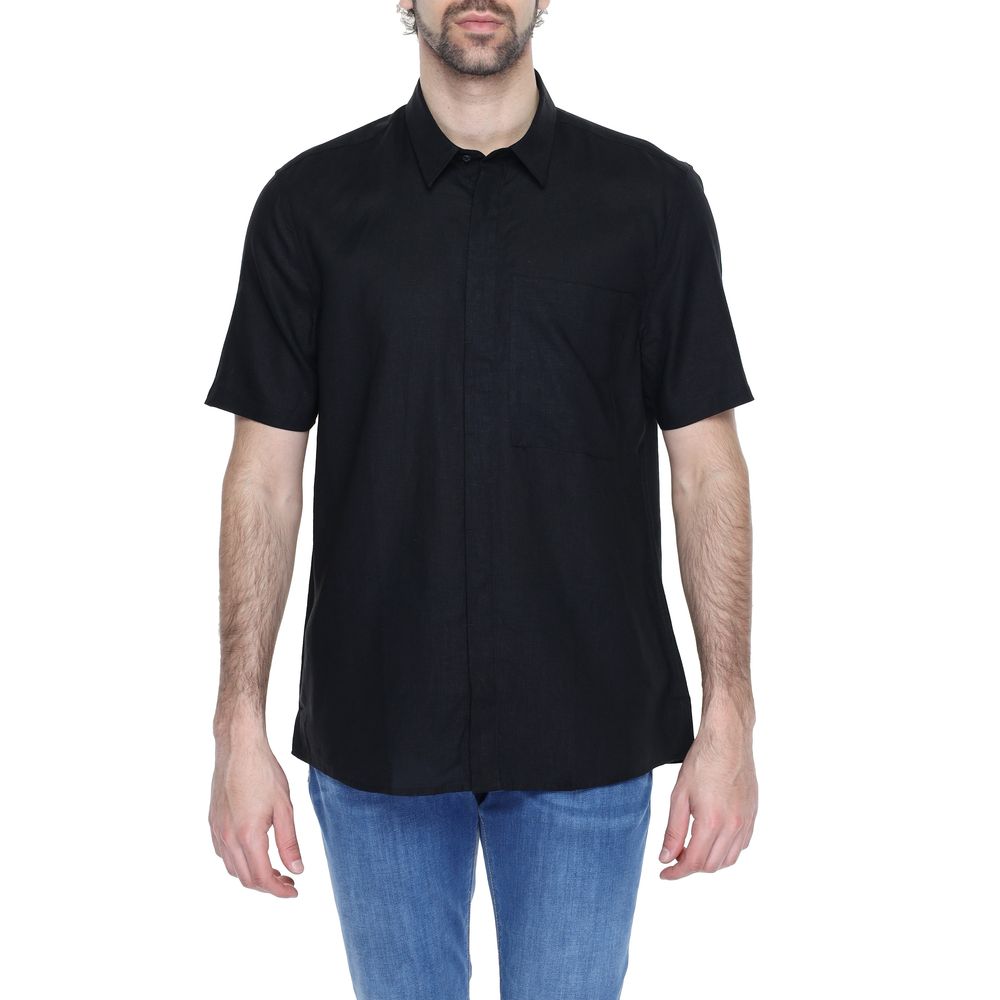 Antony Morato Black Linen Shortsleeve