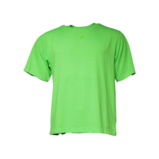 Dolce & Gabbana Green Logo Round Neck Short Sleeves T-shirt