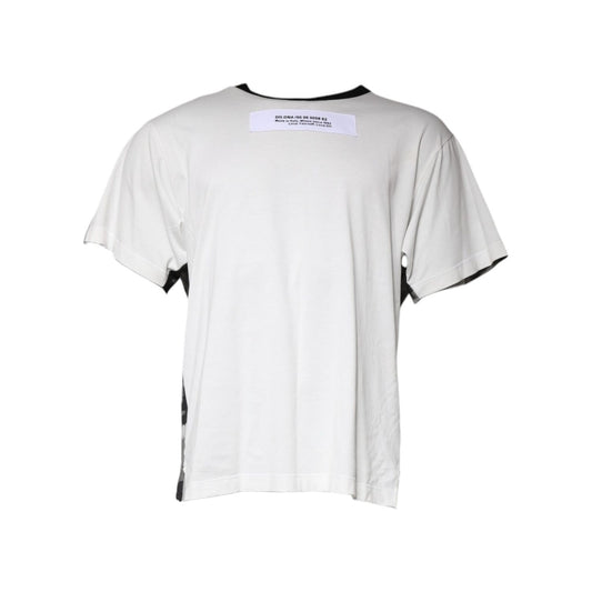 Dolce & Gabbana White Camouflage Cotton Round Neck T-shirt