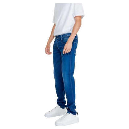 Replay Blue Cotton Relaxed Fit Jean