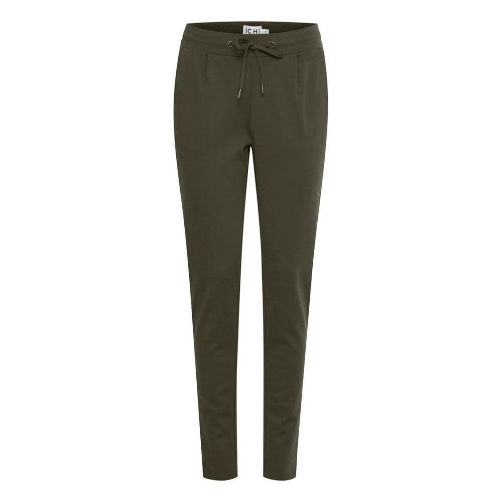 ICHI Green Polyester Pant