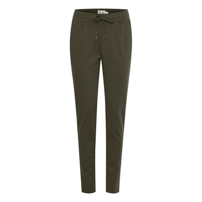 ICHI Green Polyester Pant
