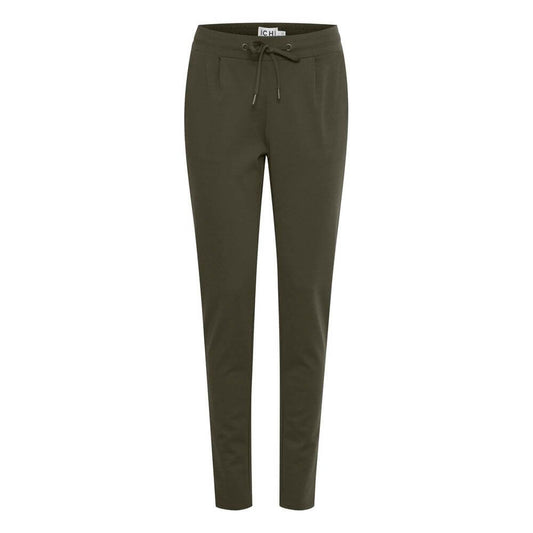ICHI Green Polyester Pant