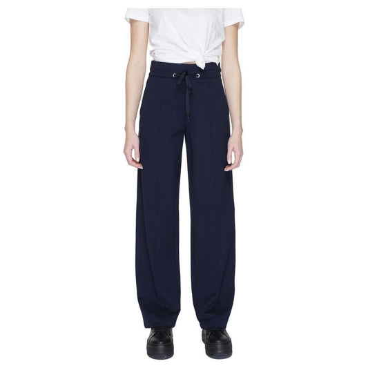 Street One blue palazzo trousers for women, featuring a spring/summer design in viscose blend fabric.