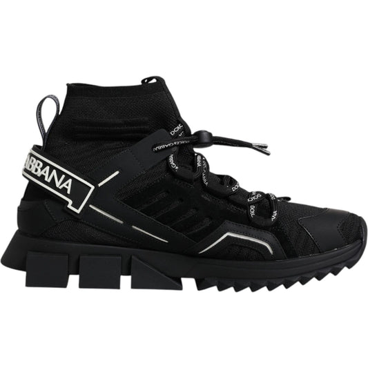 Dolce & Gabbana Black Sorrento Logo Men Sneakers Socks Shoes Dolce & Gabbana Black