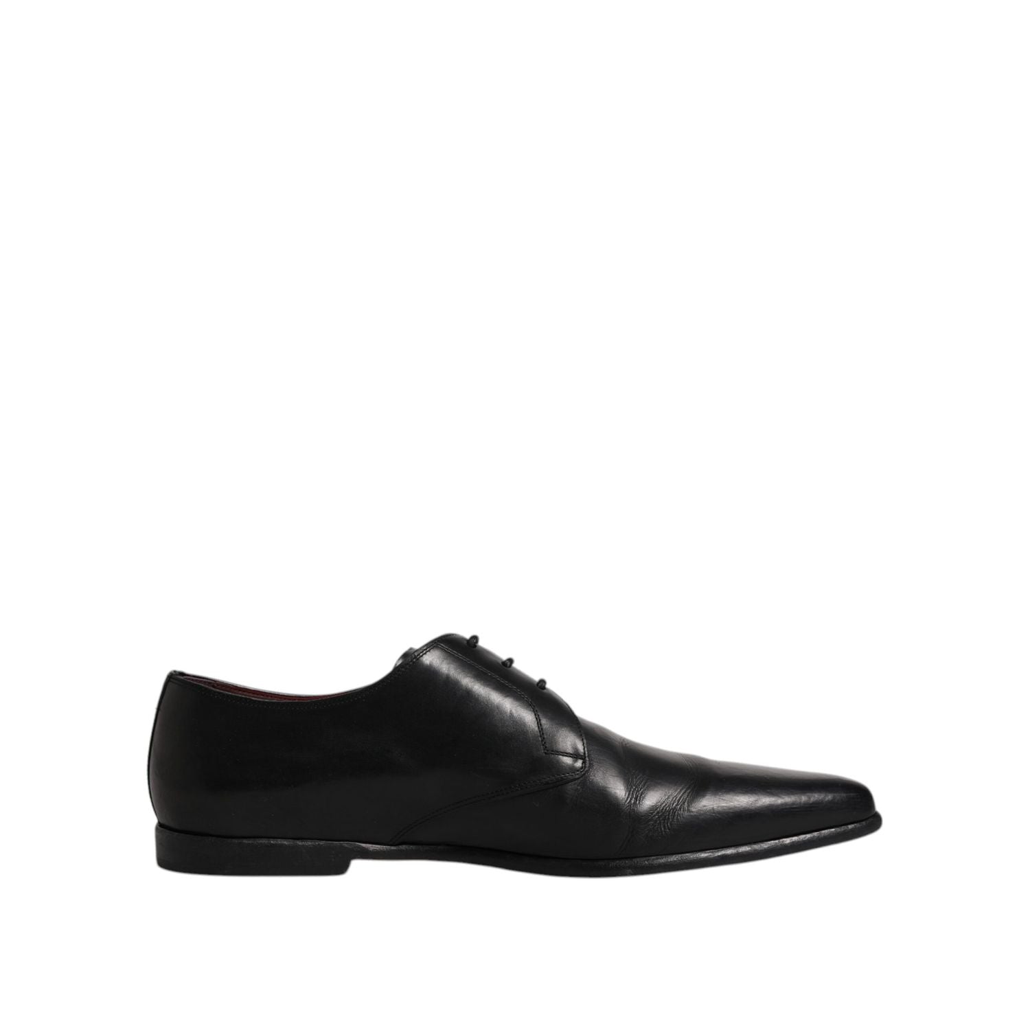 Dolce & Gabbana Black Leather Lace Up Men Derby Formal Shoes