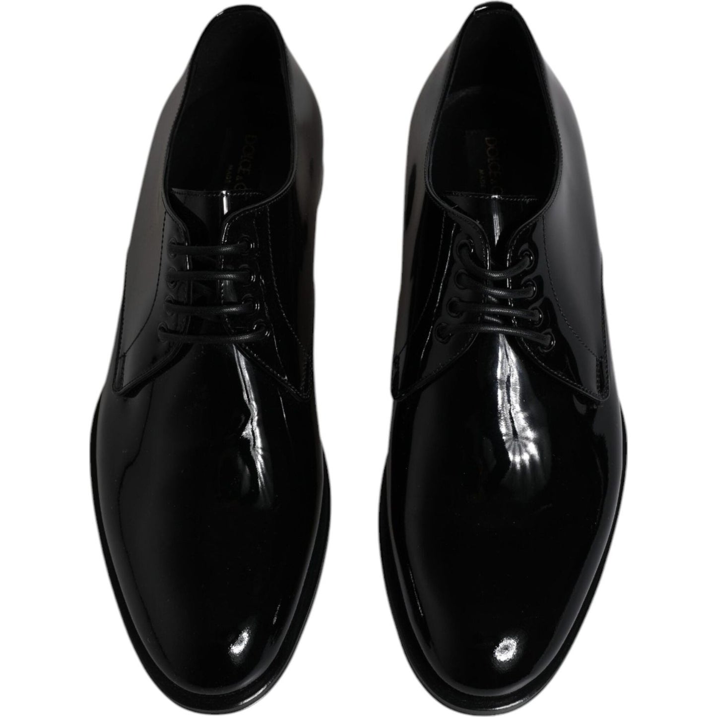 Dolce & Gabbana Black Patent Leather Derby Formal Dress Shoes MV6379-40