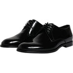 Dolce & Gabbana Black Patent Leather Derby Formal Dress Shoes MV6379-40