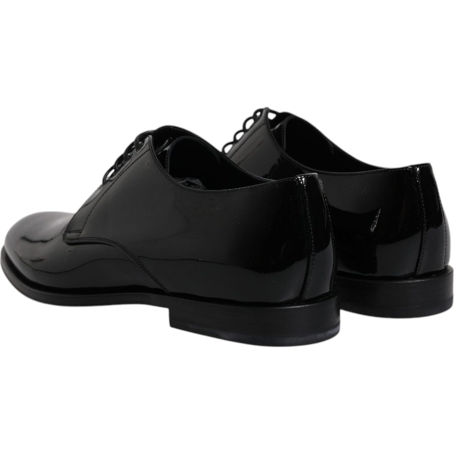 Dolce & Gabbana Black Patent Leather Derby Formal Dress Shoes MV6379-40