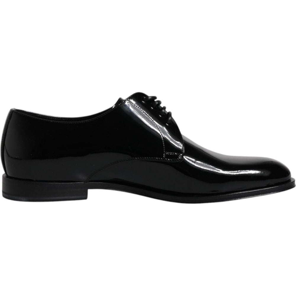Dolce & Gabbana Black Patent Leather Derby Formal Dress Shoes MV6379-40