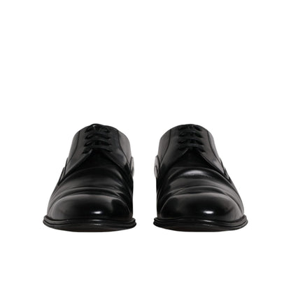 Dolce & Gabbana Black Leather Derby Formal Men Dress Shoes
