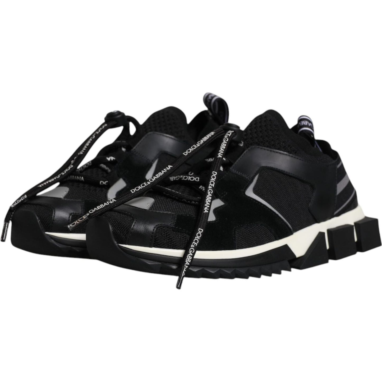 Dolce & Gabbana Black White Logo Sorrento Mens Sneakers Shoes