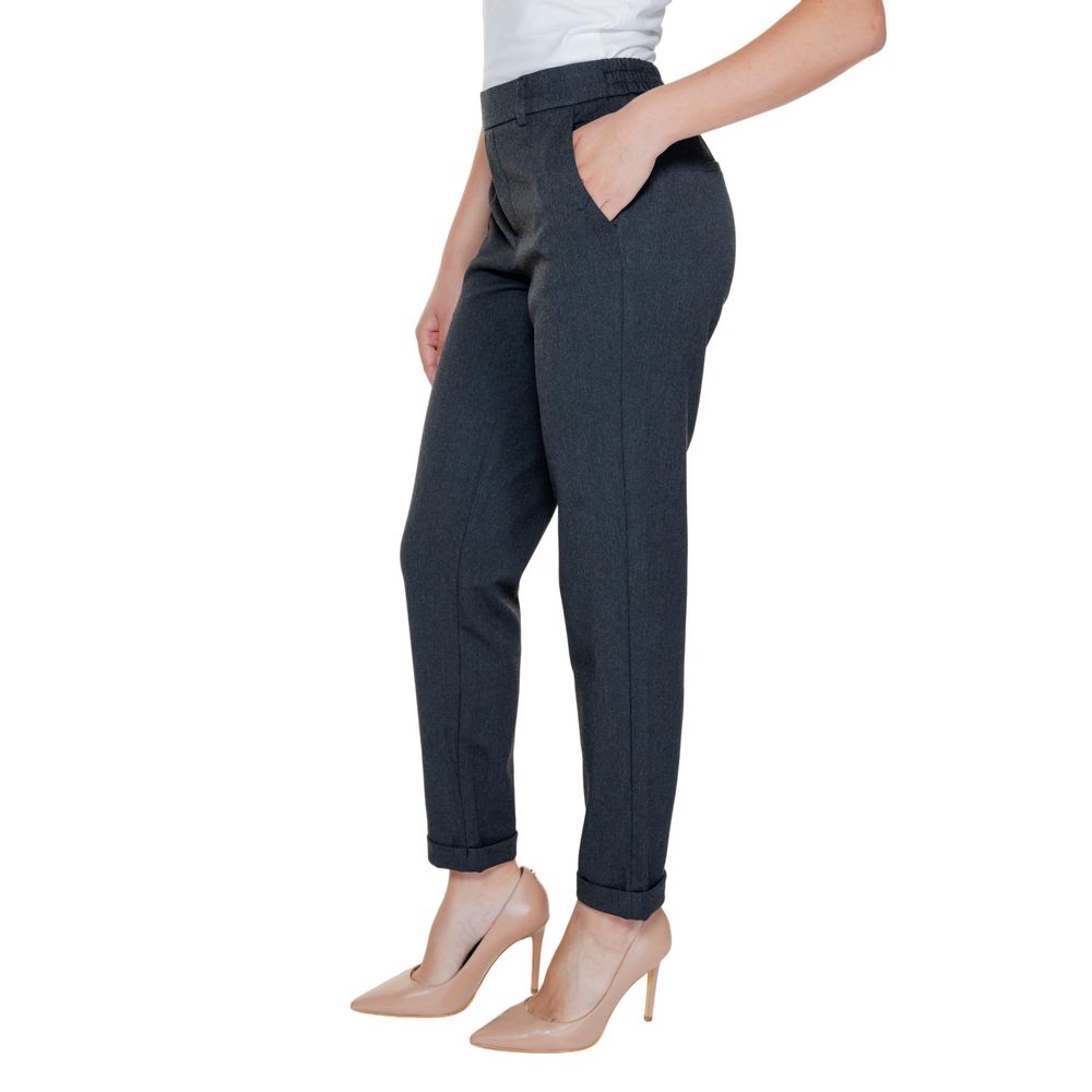 Vero Moda Gray Polyester Casual Pants