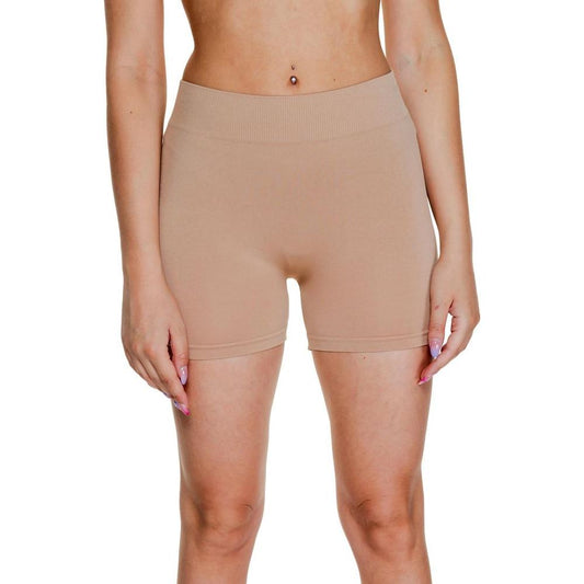 Vero Moda beige polyamide women's shorts for spring/summer collection, made with 93% polyamide and 7% elastane.