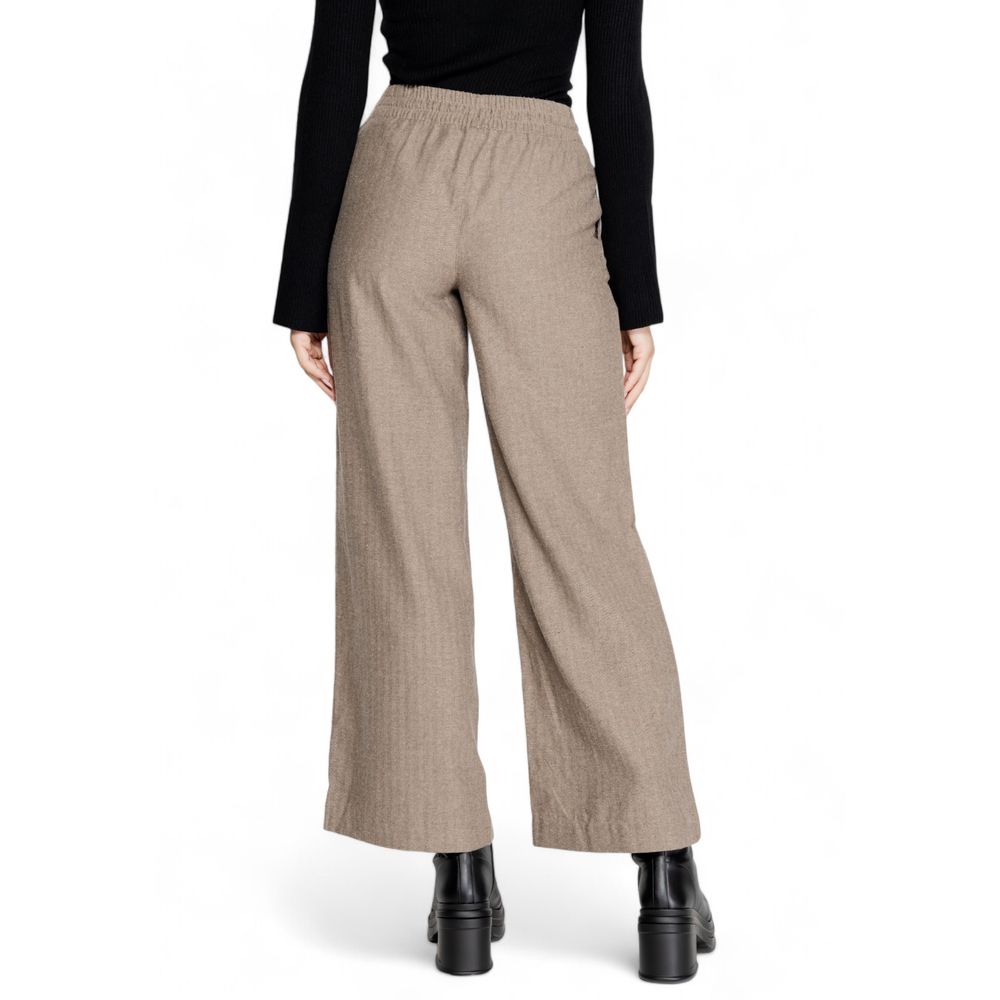 Jacqueline De Yong Brown Cotton Casual Pants