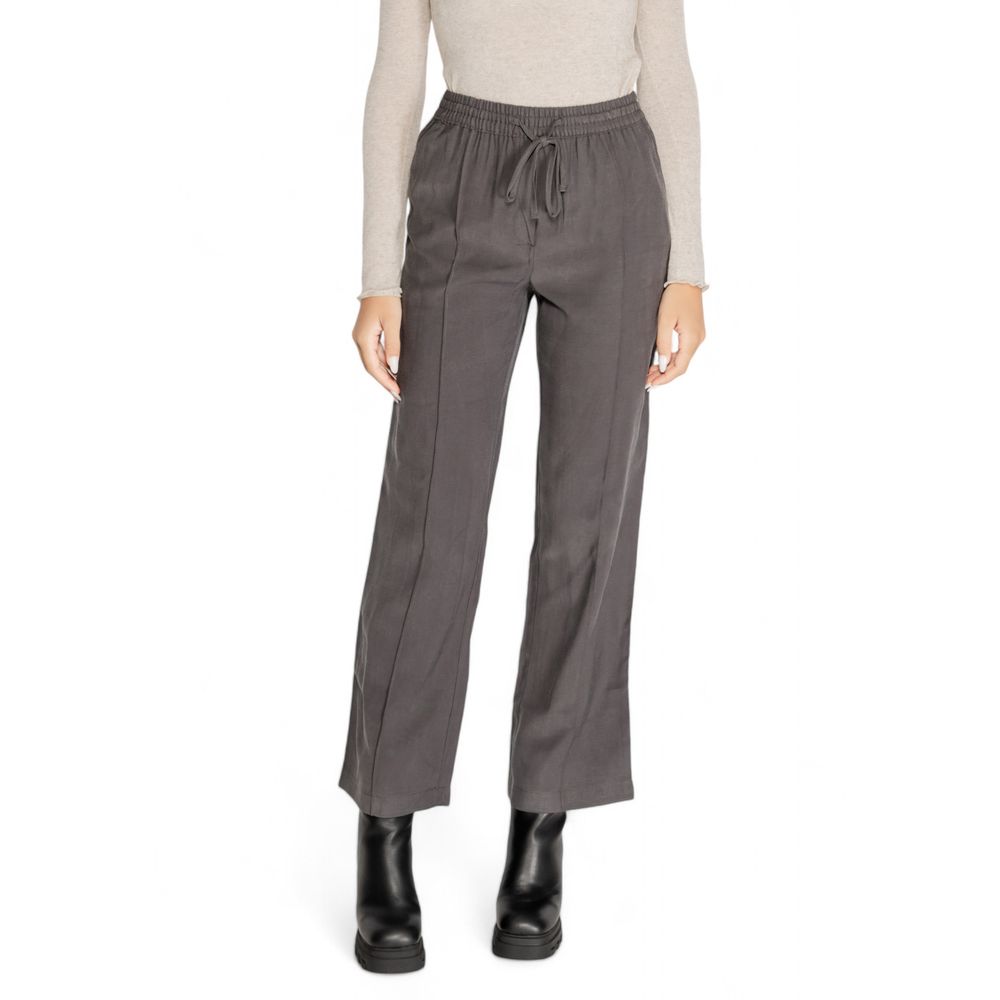 Jacqueline De Yong Gray Viscose Casual Pants