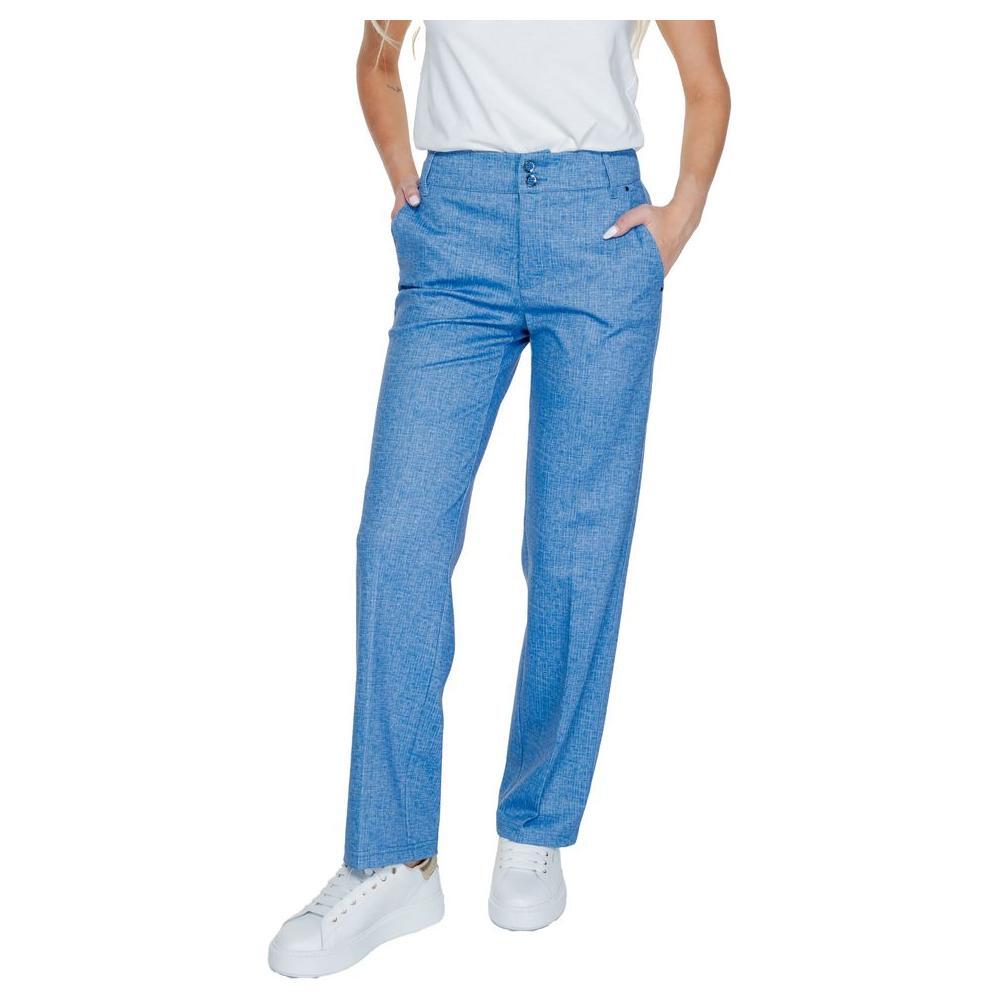 Street One Blue Polyester Pant ST-13548100126-W42 | L30