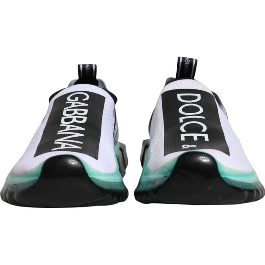 Dolce & Gabbana White Blue Sorrento Slip On Sneakers Shoes Dolce & Gabbana Light Gray