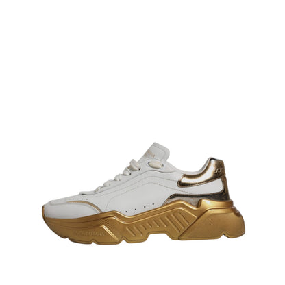 Dolce & Gabbana White Gold Daymaster Low Top Sneakers Shoes