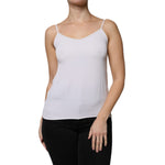 Fabiana Filippi White Spaghetti Strap Sleeveless Tank Top TSH86778-40