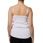 Fabiana Filippi White Spaghetti Strap Sleeveless Tank Top TSH86778-40