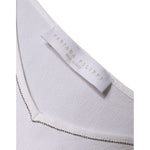 Fabiana Filippi White Spaghetti Strap Sleeveless Tank Top TSH86778-40