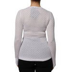 Dolce & Gabbana White Silk Button Down Cardigan Sweater TSH86796-36
